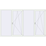 Вікна 3000x1800 мм REHAU Euro 70 Білий (RAL 9016) з двох сторін