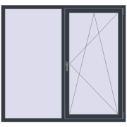 REHAU Brillant-Design 1630x1530 мм ANTHRACITE_GREY_STRUKTURAL з двох сторін