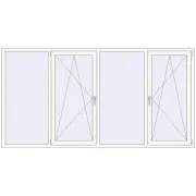 REHAU Euro 70 2700x1400 мм Білий (RAL 9016) з двох сторін REHAU Euro 70 2700x1400 мм Білий (RAL 9016) з двох сторін