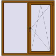 Вікна 1300x1350 мм REHAU Euro 70 GOLDEN OAK з двох сторін