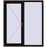 REHAU Euro 70 1300x1500 мм BLACK_BROWN з двох сторін