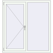 REHAU Euro 60 1280x1380 мм LIGHT_OAK ззовні