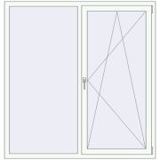 REHAU Euro 60 1580x1640 мм Білий (RAL 9016) з двох сторін REHAU Euro 60 1580x1640 мм Білий (RAL 9016) з двох сторін