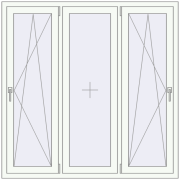 Вікна 1500x1500 мм REHAU Euro 70 Білий (RAL 9016) з двох сторін