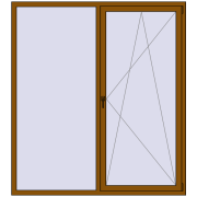 Вікна 1800x2000 мм REHAU SYNEGO MD GOLDEN OAK з двох сторін