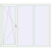 REHAU Euro 70 2150x1850 мм Білий (RAL 9016) з двох сторін REHAU Euro 70 2150x1850 мм Білий (RAL 9016) з двох сторін
