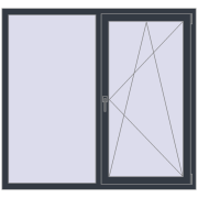 Вікна 1500x1400 мм REHAU Brillant-Design ANTHRACITE_GREY_STRUKTURAL з двох сторін