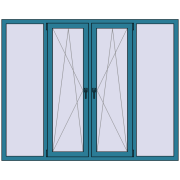 REHAU Euro 70 2000x1600 мм BRILLIANT_BLUE з двох сторін