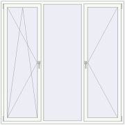 Вікна 2000x2000 мм REHAU Euro 70 Білий (RAL 9016) з двох сторін