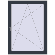 REHAU Euro 60 1086x1547 мм ANTHRACITE_GREY_STRUKTURAL з двох сторін