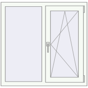 REHAU Euro 70 1016x953 мм Білий (RAL 9016) з двох сторін