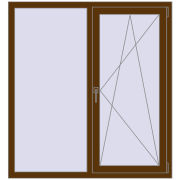 Вікна 1300x1400 мм REHAU Euro 70 WALNUT з двох сторін