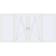 REHAU Euro 70 2700x1400 мм Білий (RAL 9016) з двох сторін
