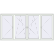 Вікна 3000x1500 мм Altest Pony 375 RAL 9016 Traffic white з двох сторін