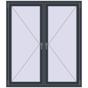 REHAU SYNEGO MD 1400x1600 мм ANTHRACITE_GREY_STRUKTURAL з двох сторін
