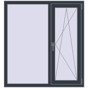 REHAU Euro 60 1170x1260 мм ANTHRACITE_GREY_STRUKTURAL з двох сторін REHAU Euro 60 1170x1260 мм ANTHRACITE_GREY_STRUKTURAL з двох сторін