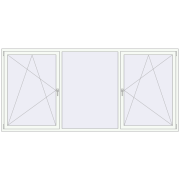 REHAU Euro 70 3000x1400 мм Білий (RAL 9016) з двох сторін