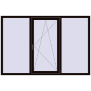 Вікна 2100x1400 мм REHAU Euro 70 BLACK_BROWN з двох сторін