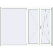 REHAU Euro 60 2000x1500 мм Білий (RAL 9016) з двох сторін REHAU Euro 60 2000x1500 мм Білий (RAL 9016) з двох сторін