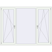 Вікна 2000x1500 мм REHAU Brillant-Design Білий (RAL 9016) з двох сторін