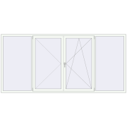 REHAU Euro 60 3200x1500 мм Білий (RAL 9016) з двох сторін