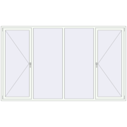 REHAU Euro 60 3000x1800 мм Білий (RAL 9016) з двох сторін REHAU Euro 60 3000x1800 мм Білий (RAL 9016) з двох сторін