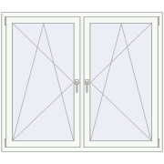 Вікна 1500x1300 мм REHAU Euro 70 Білий (RAL 9016) з двох сторін