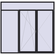 REHAU Euro 70 2500x2400 мм BLACK_ULTI-MATT з двох сторін