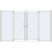 REHAU Euro 60 2600x1600 мм Білий (RAL 9016) з двох сторін REHAU Euro 60 2600x1600 мм Білий (RAL 9016) з двох сторін