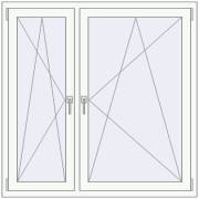 REHAU Euro 70 1300x1300 мм Білий (RAL 9016) з двох сторін
