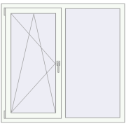 REHAU SYNEGO MD 1280x1230 мм Білий (RAL 9016) з двох сторін