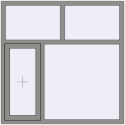 Вікна 1500x1500 мм Altest Pony 375 RAL 9007 Grey aluminium з двох сторін