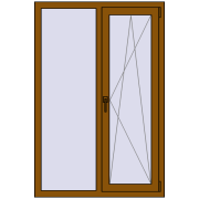 REHAU Euro 70 1000x1500 мм GOLDEN OAK з двох сторін