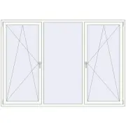 REHAU Euro 70 2400x1680 мм Білий (RAL 9016) з двох сторін REHAU Euro 70 2400x1680 мм Білий (RAL 9016) з двох сторін