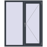 REHAU Euro 70 1200x1450 мм ANTHRACITE_GREY_STRUKTURAL з двох сторін