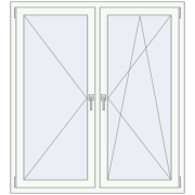 REHAU Euro 60 1300x1450 мм Білий (RAL 9016) з двох сторін