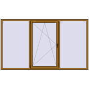 Вікна 2600x1500 мм REHAU Brillant-Design LIGHT_OAK з двох сторін
