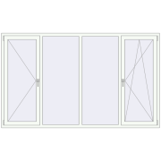 REHAU SYNEGO MD 2500x1500 мм Білий (RAL 9016) з двох сторін