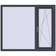 REHAU Brillant-Design 1400x1180 мм ANTHRACITE_GREY_STRUKTURAL з двох сторін