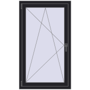 REHAU Brillant-Design 780x1330 мм BLACK_ULTI-MATT з двох сторін