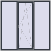 REHAU Euro 70 2000x2000 мм ANTHRACITE_GREY_STRUKTURAL з двох сторін