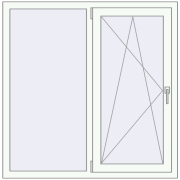REHAU Euro 70 1230x1240 мм Білий (RAL 9016) з двох сторін