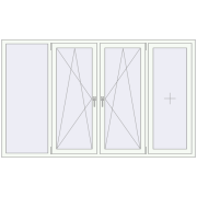 REHAU Euro 70 2300x1400 мм Білий (RAL 9016) з двох сторін