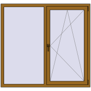 REHAU Euro 70 1500x1400 мм LIGHT_OAK з двох сторін