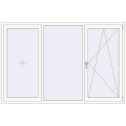 REHAU Euro 60 2133x1400 мм Білий (RAL 9016) з двох сторін REHAU Euro 60 2133x1400 мм Білий (RAL 9016) з двох сторін