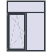 REHAU SYNEGO MD 1300x1700 мм ANTHRACITE_GREY_STRUKTURAL з двох сторін