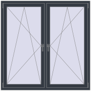 REHAU Euro 70 1500x1500 мм ANTHRACITE_GREY_STRUKTURAL з двох сторін REHAU Euro 70 1500x1500 мм ANTHRACITE_GREY_STRUKTURAL з двох сторін