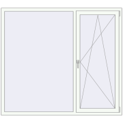 Вікна 1800x1600 мм REHAU Euro 70 Білий (RAL 9016) з двох сторін