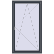 Вікна 1000x1750 мм REHAU Euro 70 ANTHRACITE_GREY_STRUKTURAL з двох сторін Вікна 1000x1750 мм REHAU Euro 70 ANTHRACITE_GREY_STRUKTURAL з двох сторін