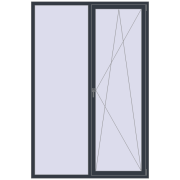 REHAU Euro 70 1600x2400 мм ANTHRACITE_GREY_STRUKTURAL з двох сторін